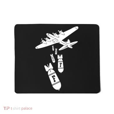 Bomber Dropping F Bombs Funny retro boy Mousepad