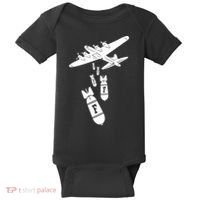 Bomber Dropping F Bombs Funny retro boy Baby Bodysuit thumb 0