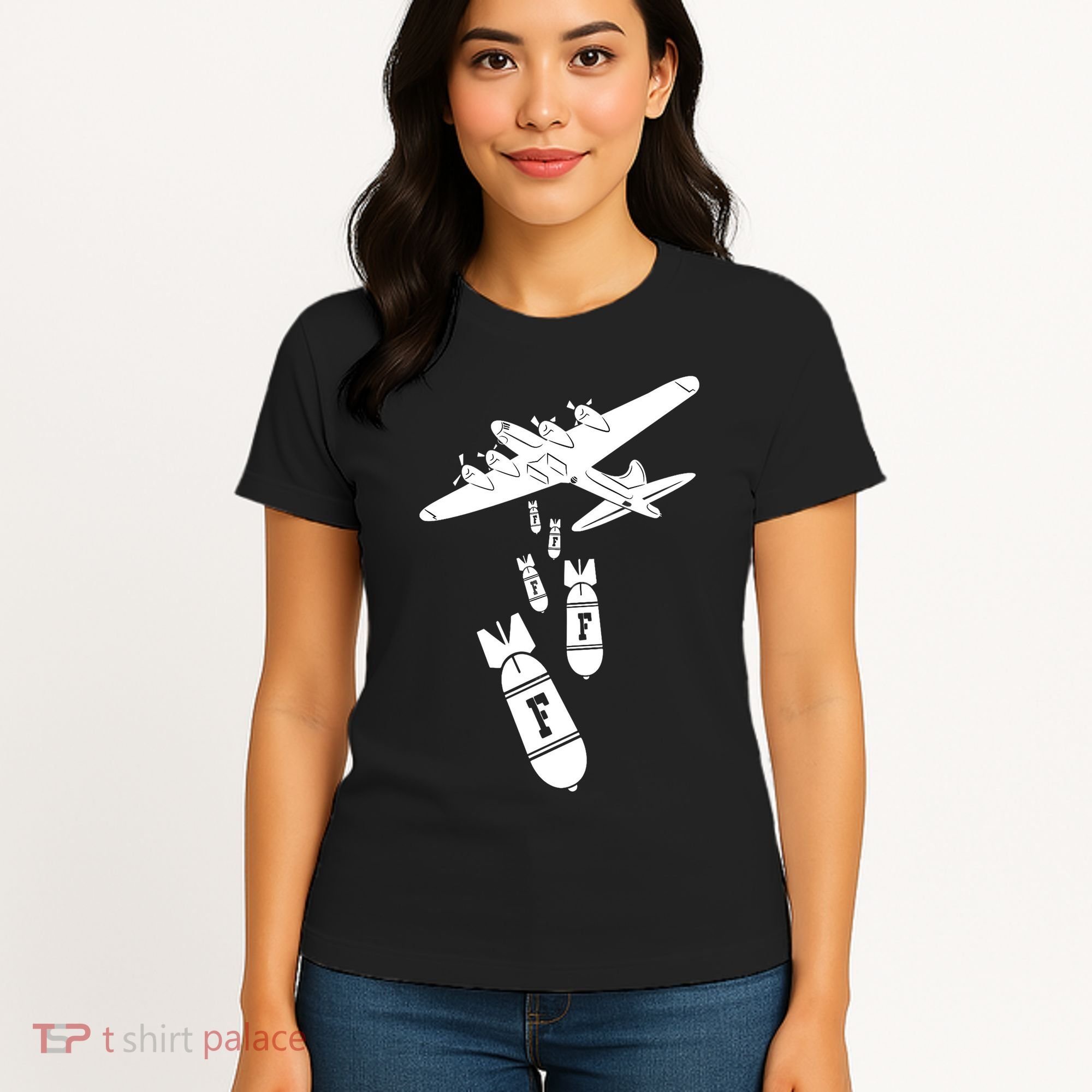 Bomber Dropping F Bombs Funny retro boy Women's T-Shirt