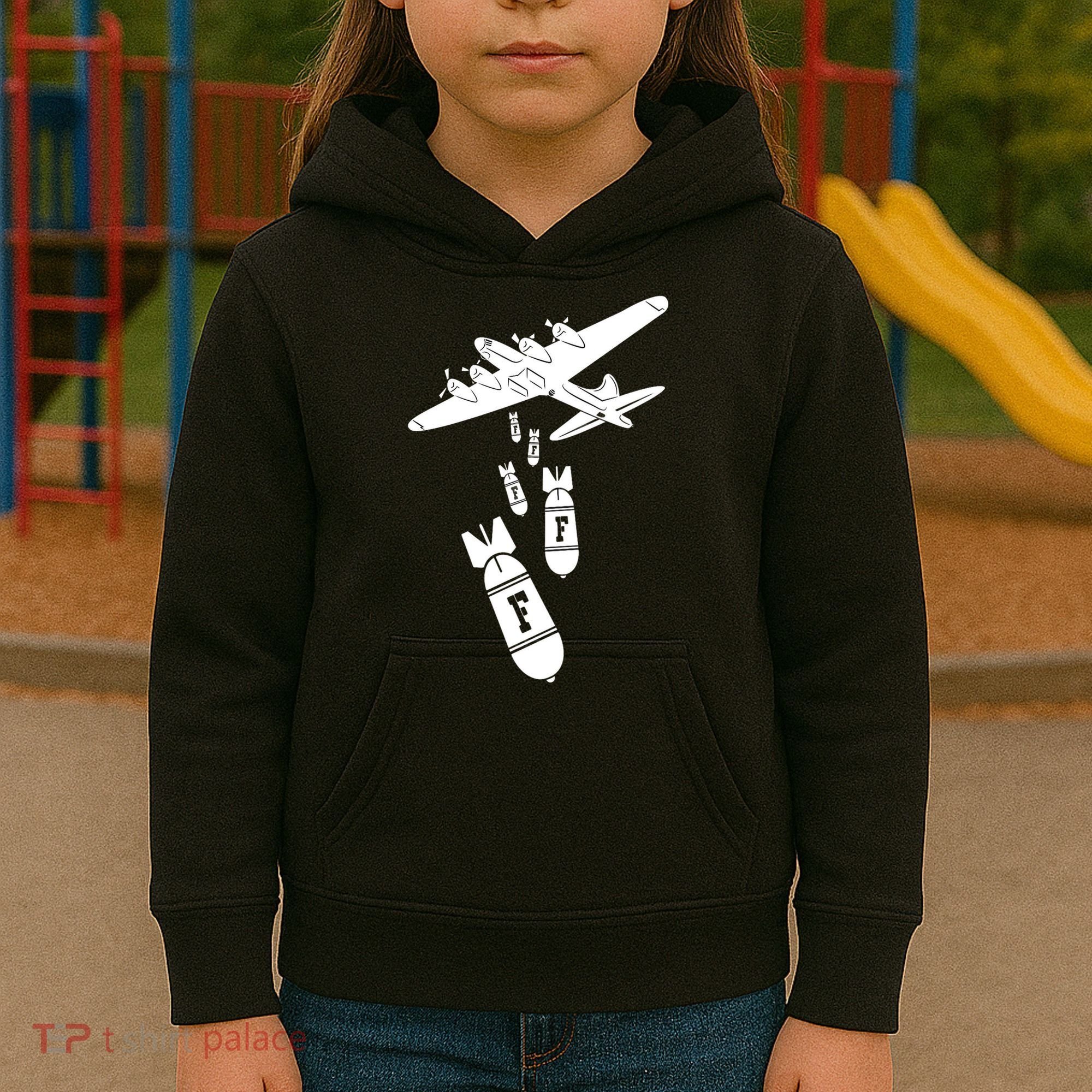 Bomber Dropping F Bombs Funny retro boy Kids Hoodie