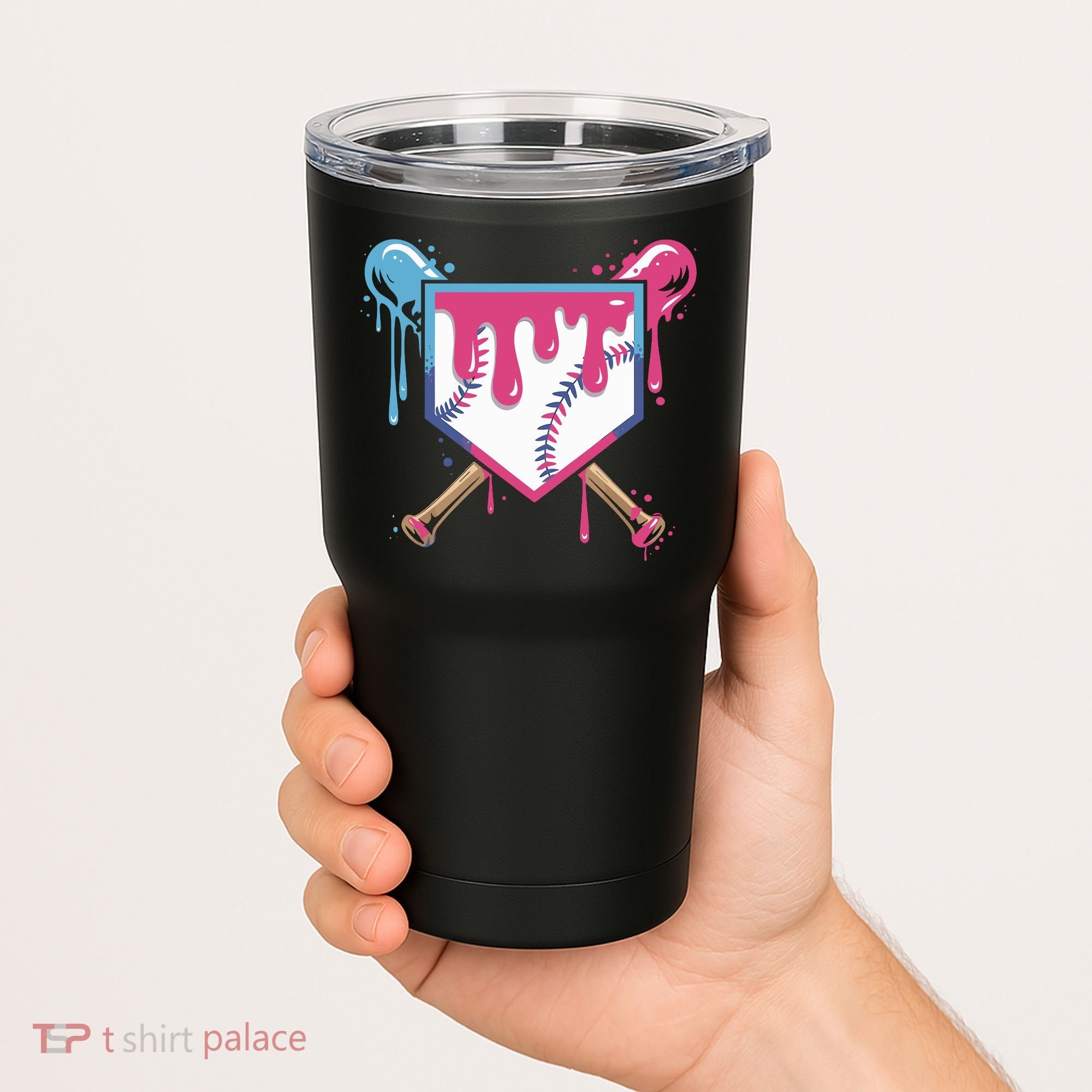Baseball Drip FIce Cream Drip Baseball Tumbler