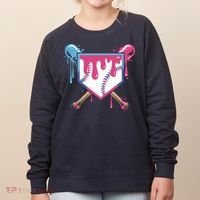 Baseball Drip FIce Cream Drip Baseball Women's Sweatshirt thumb 0