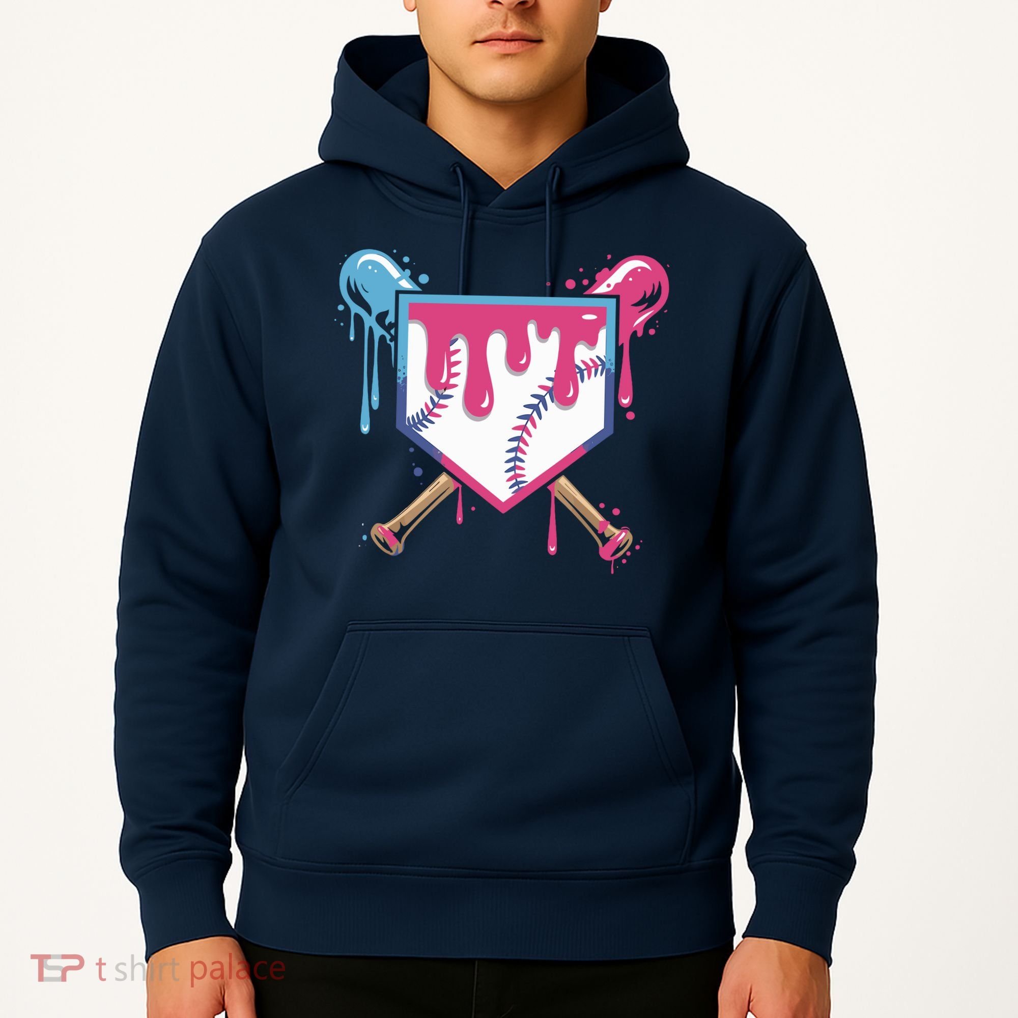 Baseball Drip FIce Cream Drip Baseball Hoodie