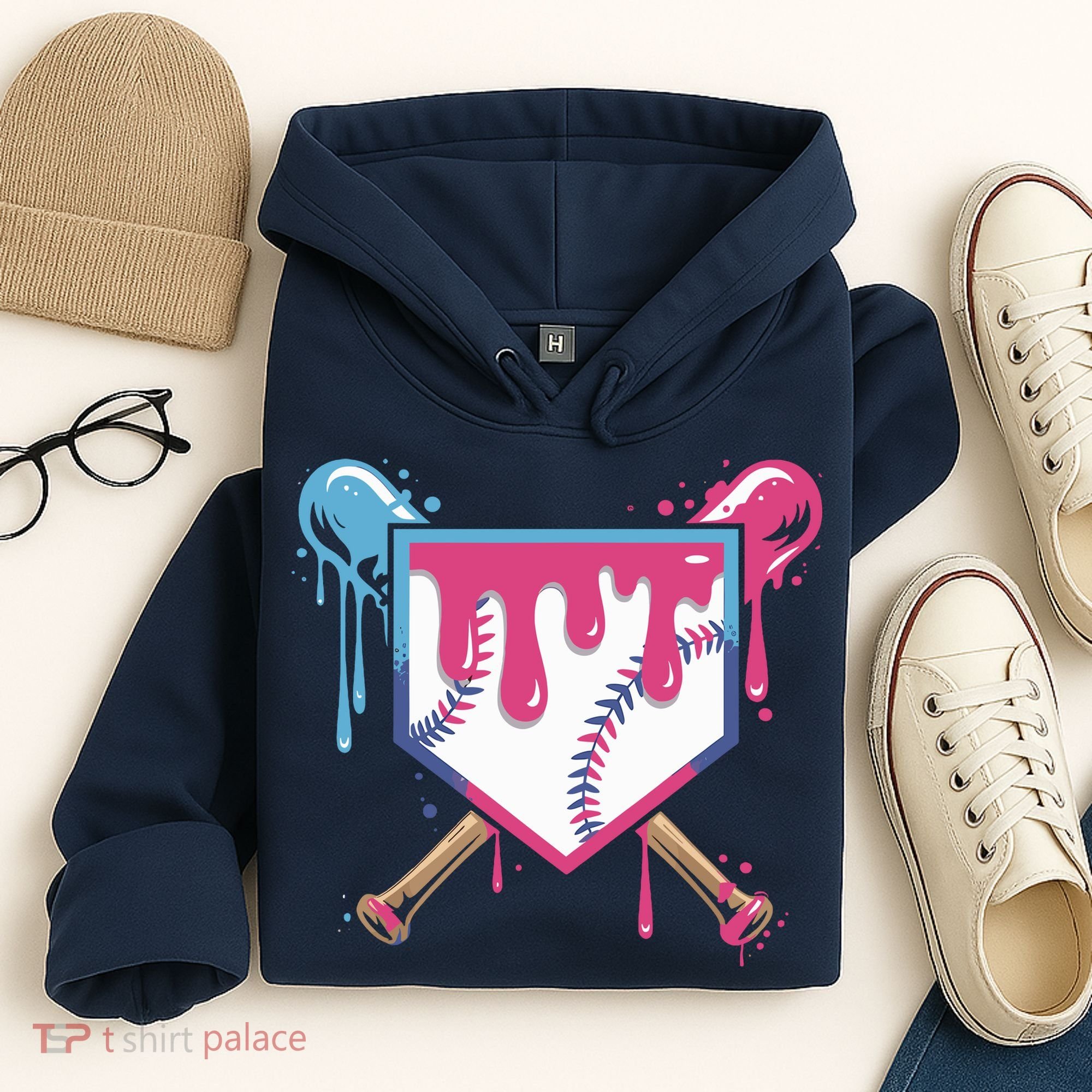 Baseball Drip FIce Cream Drip Baseball Hoodie