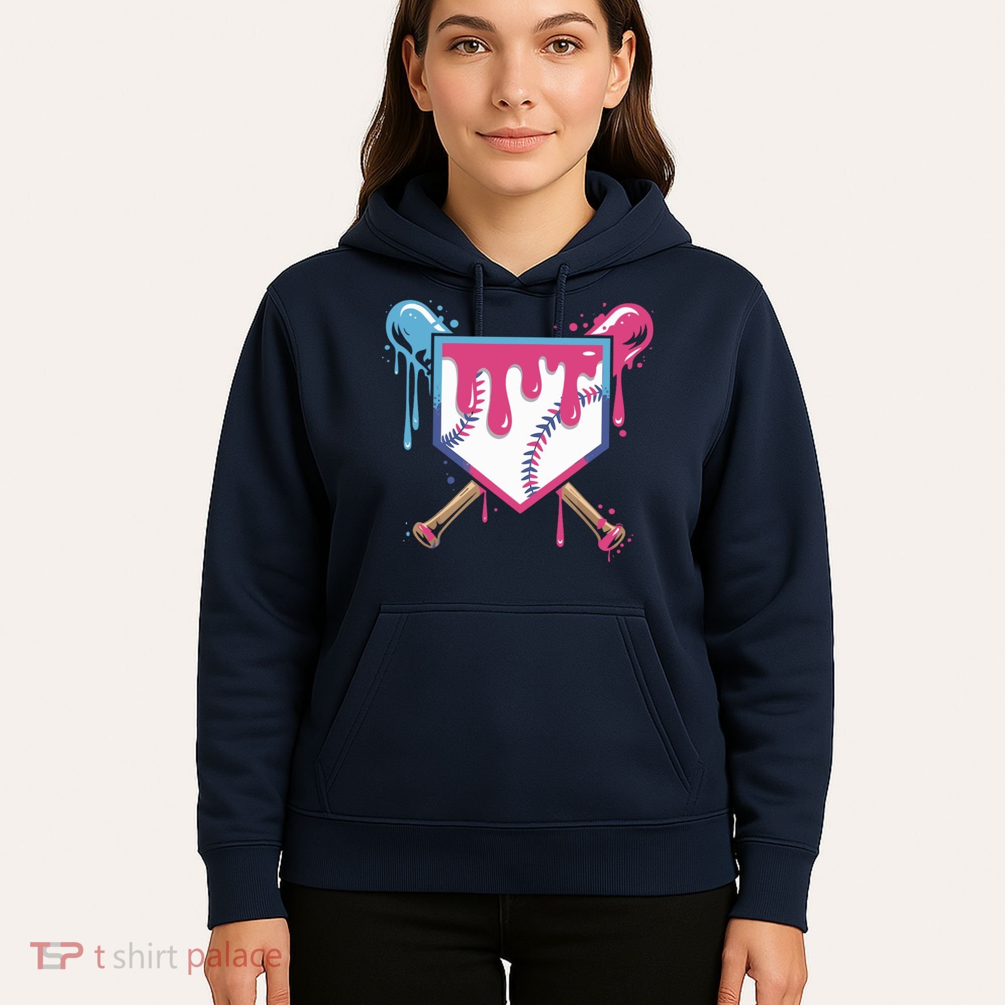 Baseball Drip FIce Cream Drip Baseball Hoodie