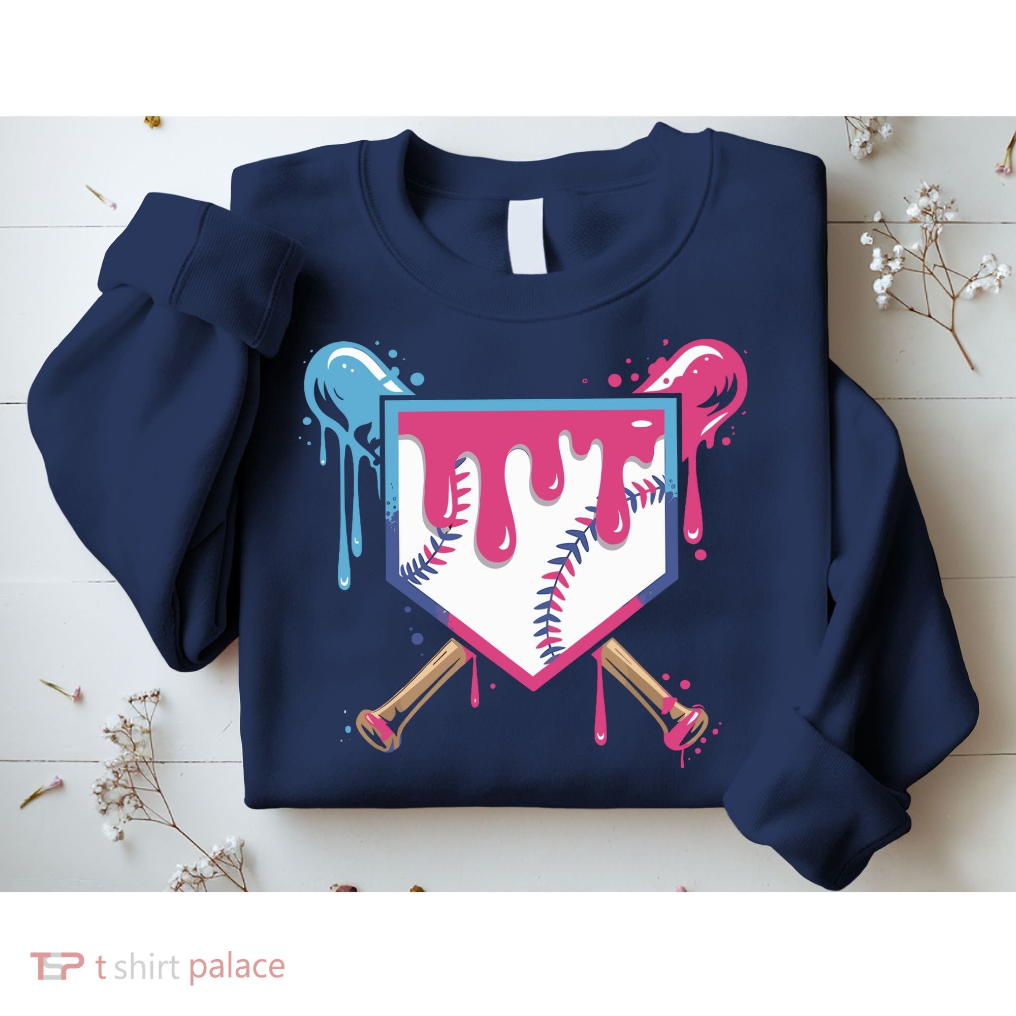 Baseball Drip FIce Cream Drip Baseball Sweatshirt