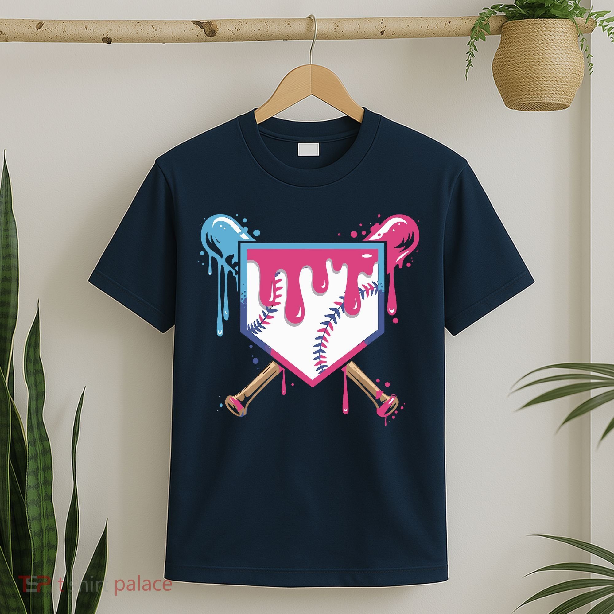 Baseball Drip FIce Cream Drip Baseball T-Shirt