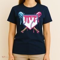 Baseball Drip FIce Cream Drip Baseball T-Shirt thumb 4
