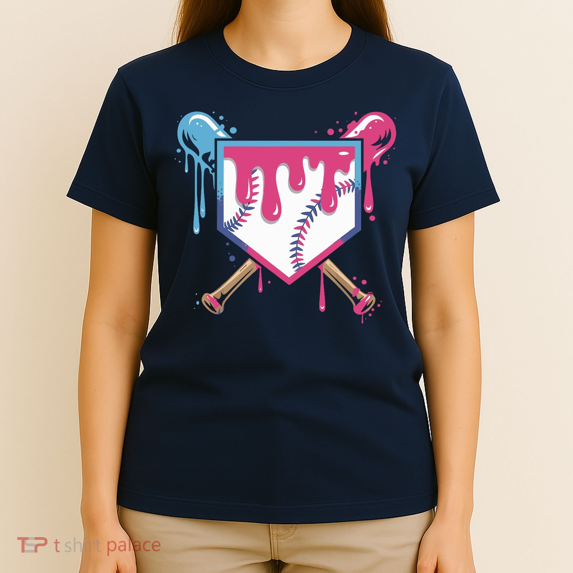 Baseball Drip FIce Cream Drip Baseball T-Shirt