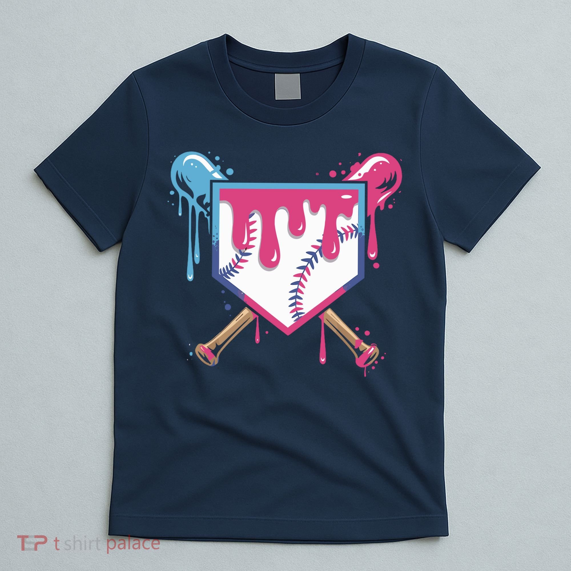 Baseball Drip FIce Cream Drip Baseball T-Shirt