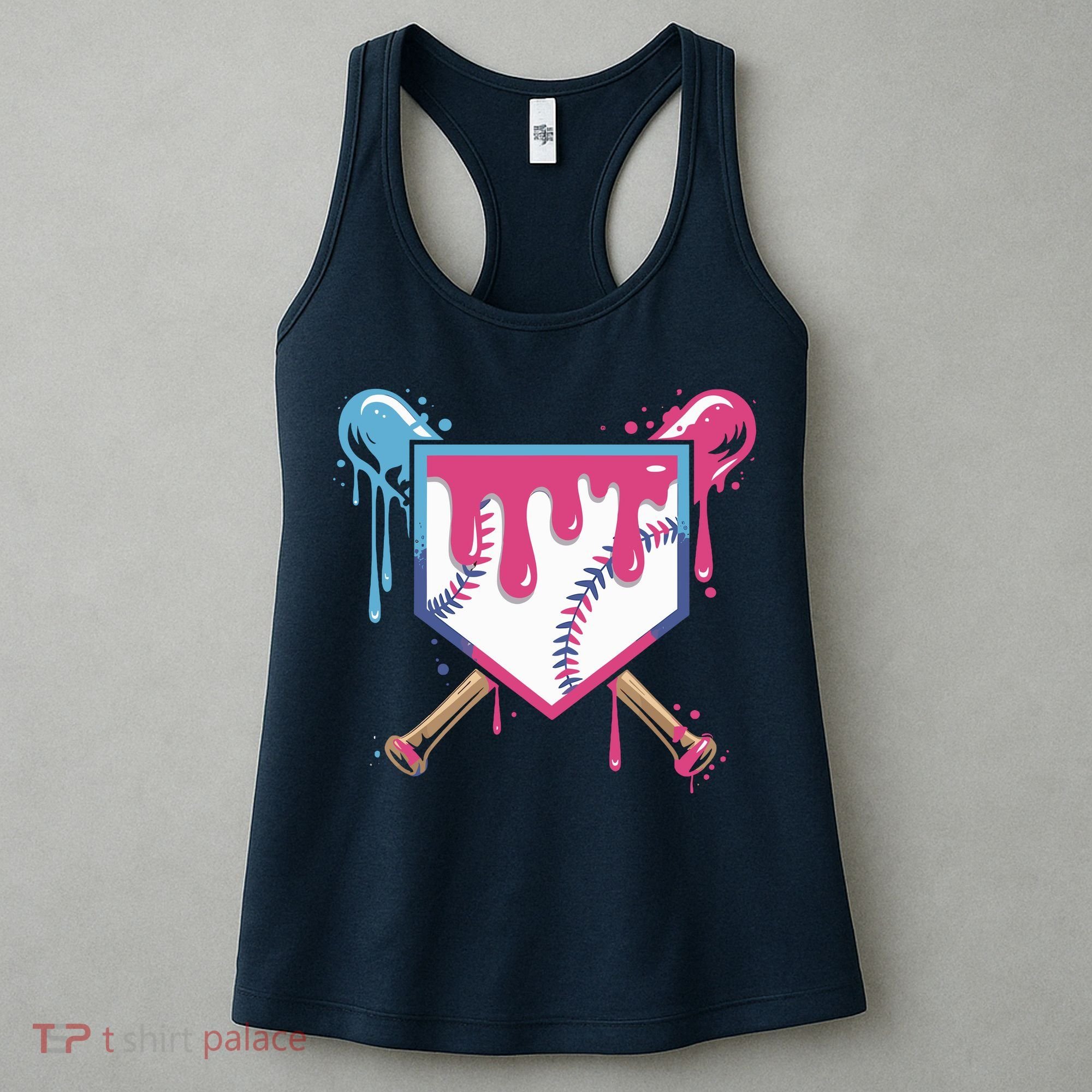 Baseball Drip FIce Cream Drip Baseball Women's Tank Top