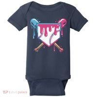 Baseball Drip FIce Cream Drip Baseball Baby Bodysuit thumb 0