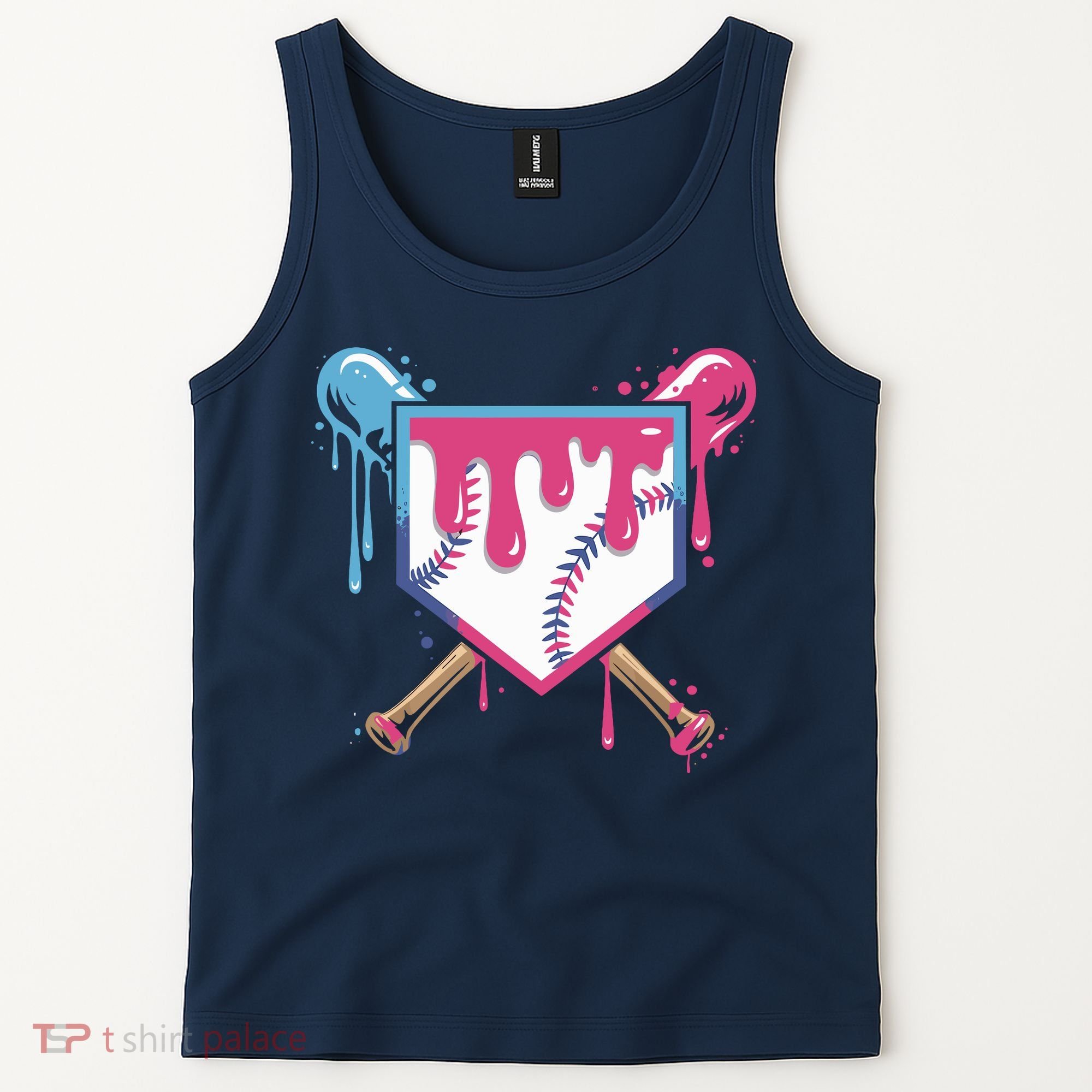 Baseball Drip FIce Cream Drip Baseball Tank Top