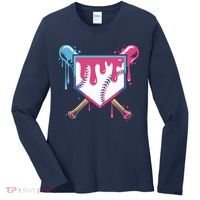 Baseball Drip FIce Cream Drip Baseball Women's Long Sleeve Shirt thumb 0