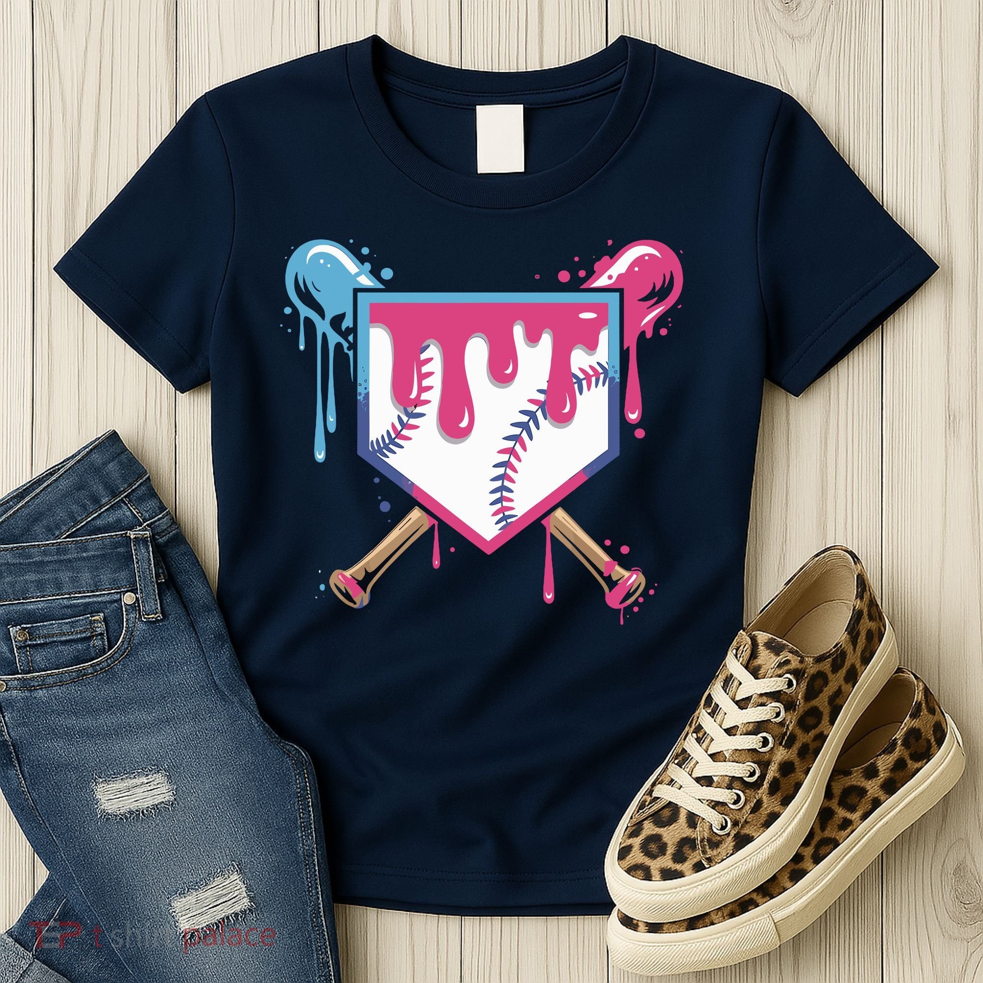 Baseball Drip FIce Cream Drip Baseball Women's T-Shirt