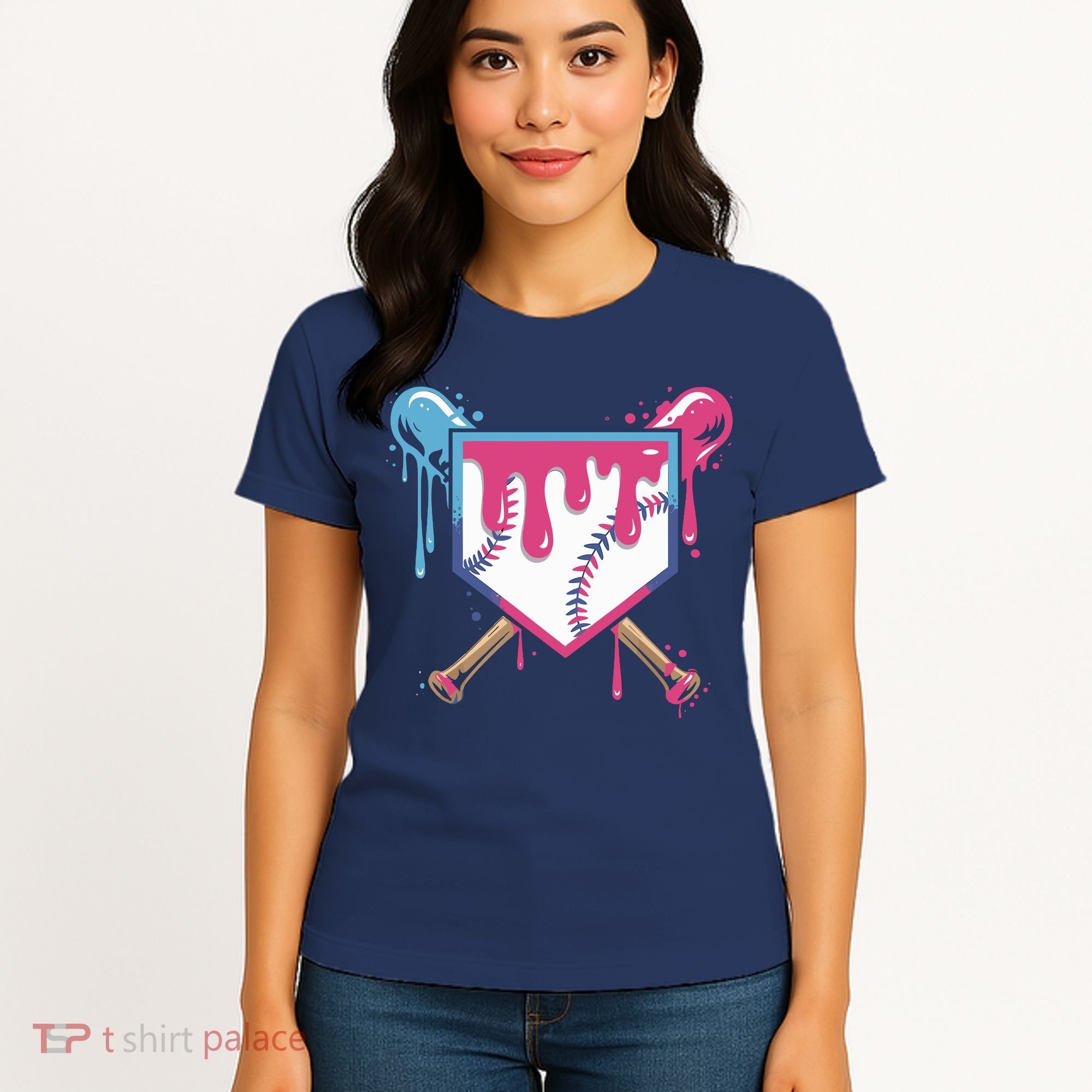 Baseball Drip FIce Cream Drip Baseball Women's T-Shirt