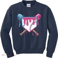 Baseball Drip FIce Cream Drip Baseball Kids Sweatshirt thumb 0