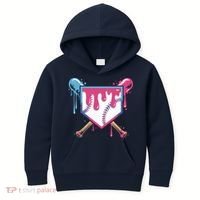 Baseball Drip FIce Cream Drip Baseball Kids Hoodie thumb 0
