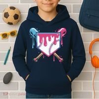 Baseball Drip FIce Cream Drip Baseball Kids Hoodie thumb 2