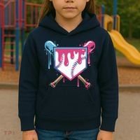 Baseball Drip FIce Cream Drip Baseball Kids Hoodie thumb 3