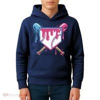 Baseball Drip FIce Cream Drip Baseball Kids Hoodie thumb 4