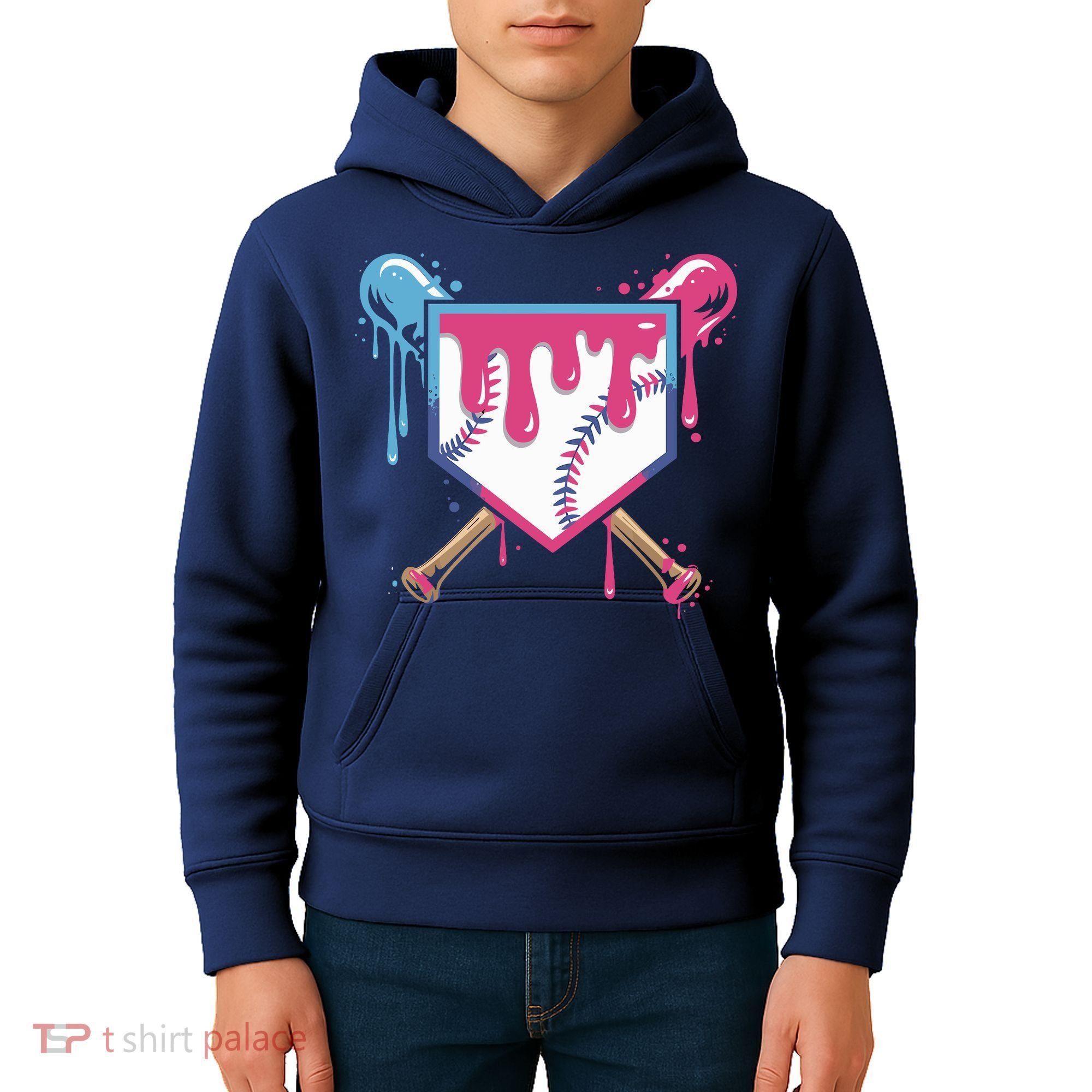 Baseball Drip FIce Cream Drip Baseball Kids Hoodie