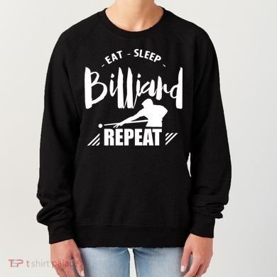 Billiards Dad Funny Eat Sleep Billiards Repeat Gift Father's Day Women's Sweatshirt