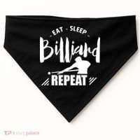 Billiards Dad Funny Eat Sleep Billiards Repeat Gift Father's Day USA-Made Doggie Bandana thumb 0