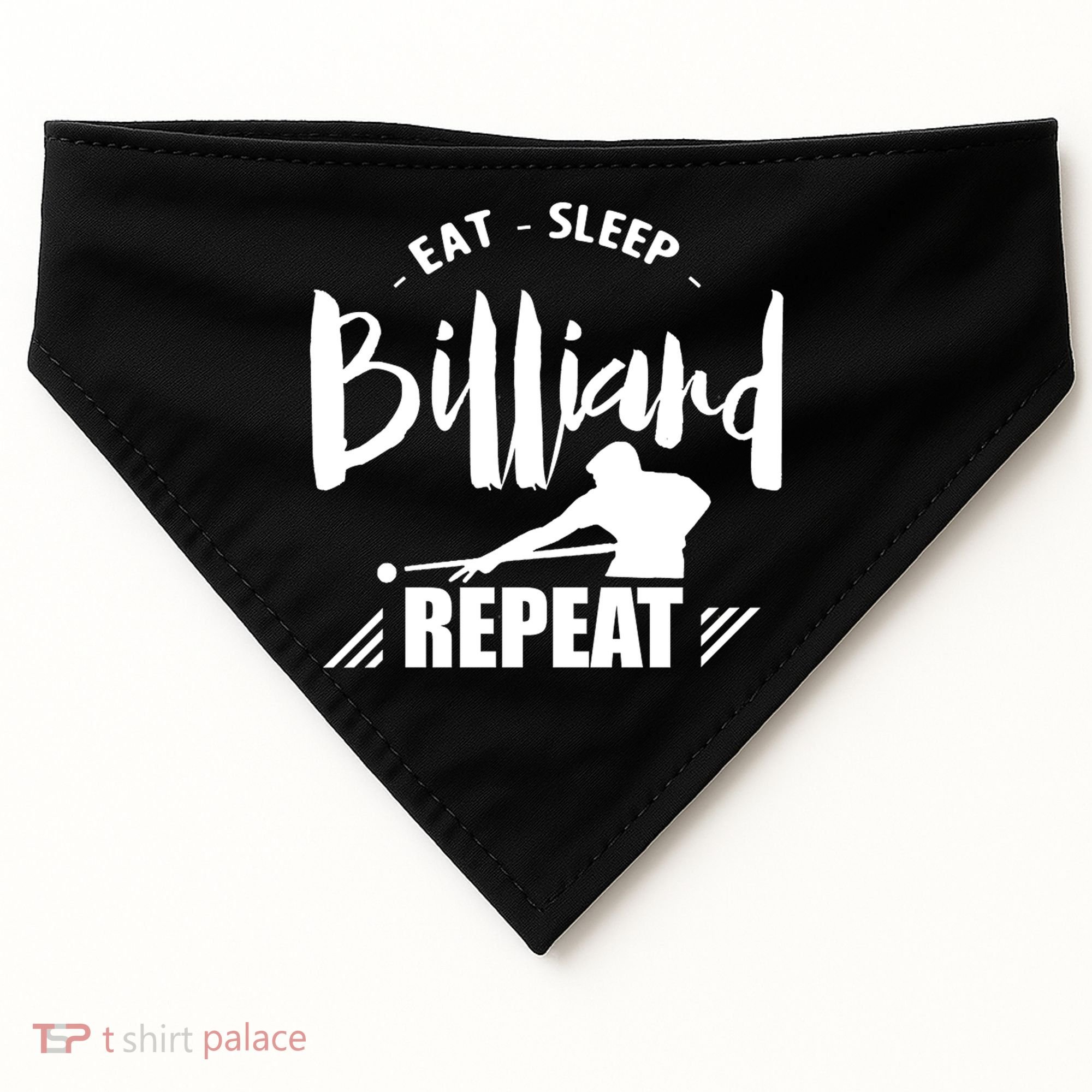 Billiards Dad Funny Eat Sleep Billiards Repeat Gift Father's Day USA-Made Doggie Bandana