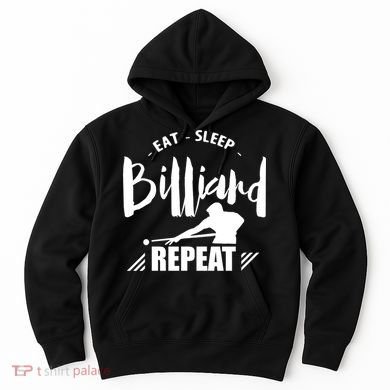Billiards Dad Funny Eat Sleep Billiards Repeat Gift Father's Day Hoodie