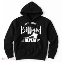 Billiards Dad Funny Eat Sleep Billiards Repeat Gift Father's Day Hoodie thumb 0