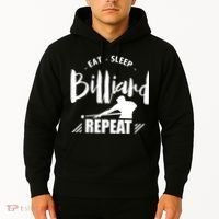Billiards Dad Funny Eat Sleep Billiards Repeat Gift Father's Day Hoodie thumb 2