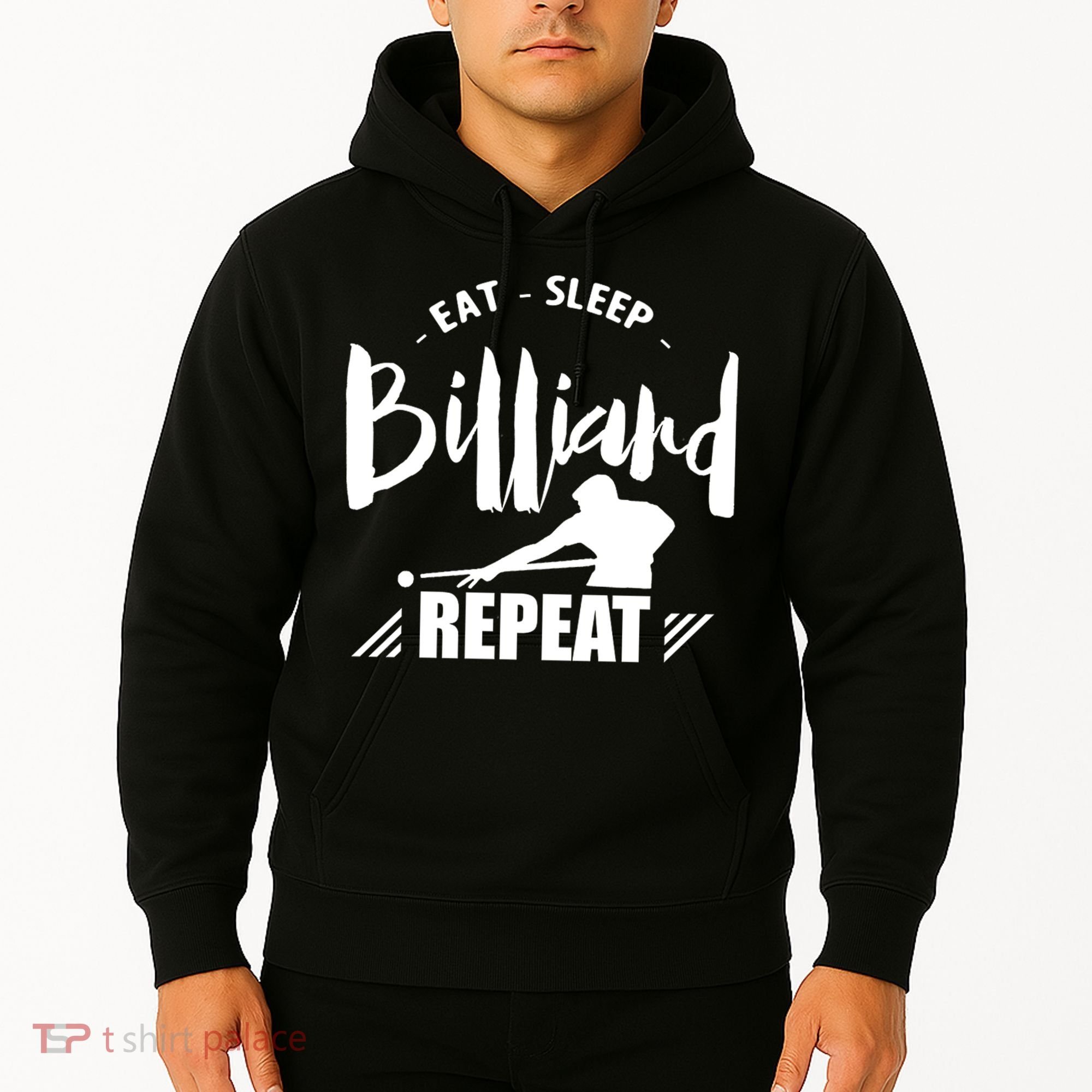 Billiards Dad Funny Eat Sleep Billiards Repeat Gift Father's Day Hoodie