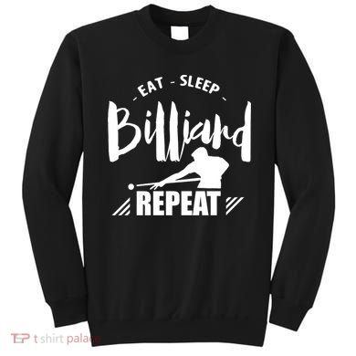 Billiards Dad Funny Eat Sleep Billiards Repeat Gift Father's Day Sweatshirt