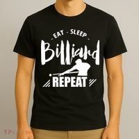 Billiards Dad Funny Eat Sleep Billiards Repeat Gift Father's Day T-Shirt thumb 3