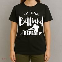 Billiards Dad Funny Eat Sleep Billiards Repeat Gift Father's Day T-Shirt thumb 4