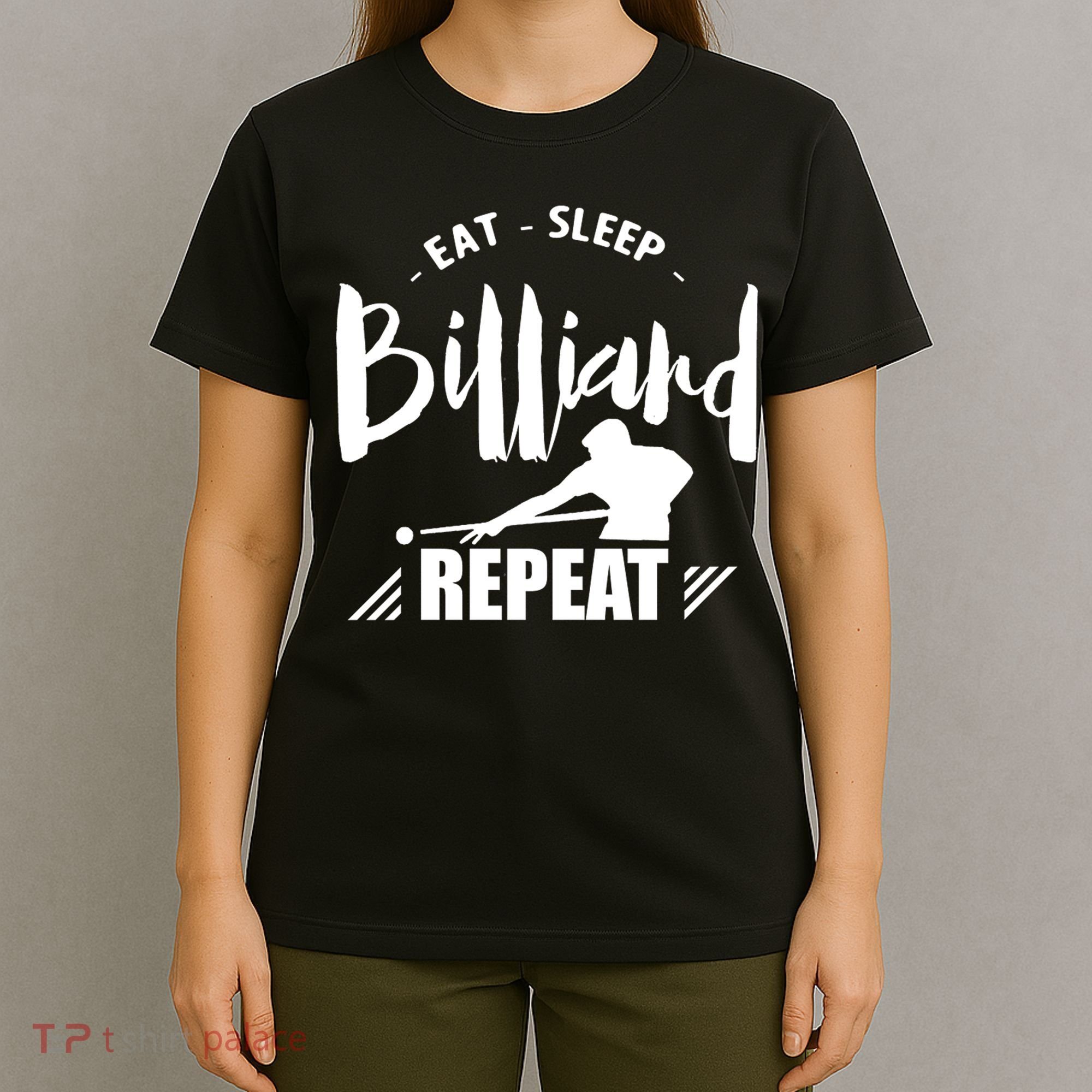 Billiards Dad Funny Eat Sleep Billiards Repeat Gift Father's Day T-Shirt
