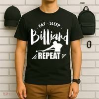 Billiards Dad Funny Eat Sleep Billiards Repeat Gift Father's Day T-Shirt thumb 6