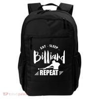 Billiards Dad Funny Eat Sleep Billiards Repeat Gift Father's Day Backpack thumb 0