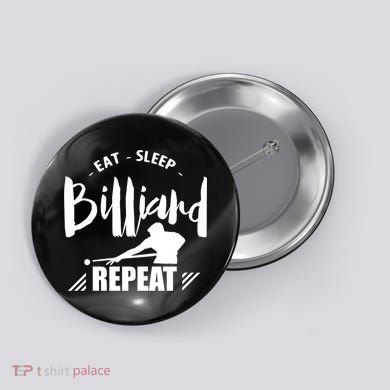 Billiards Dad Funny Eat Sleep Billiards Repeat Gift Father's Day Button