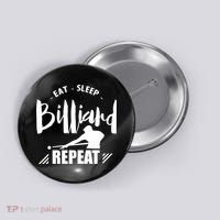 Billiards Dad Funny Eat Sleep Billiards Repeat Gift Father's Day Button thumb 0