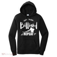 Billiards Dad Funny Eat Sleep Billiards Repeat Gift Father's Day Women's Hoodie thumb 0