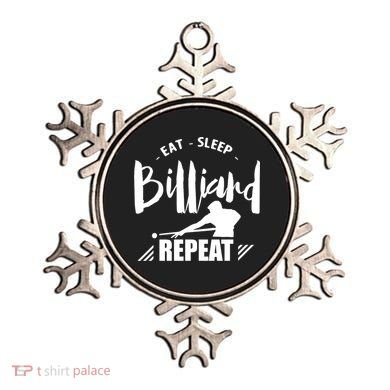Billiards Dad Funny Eat Sleep Billiards Repeat Gift Father's Day Ornament