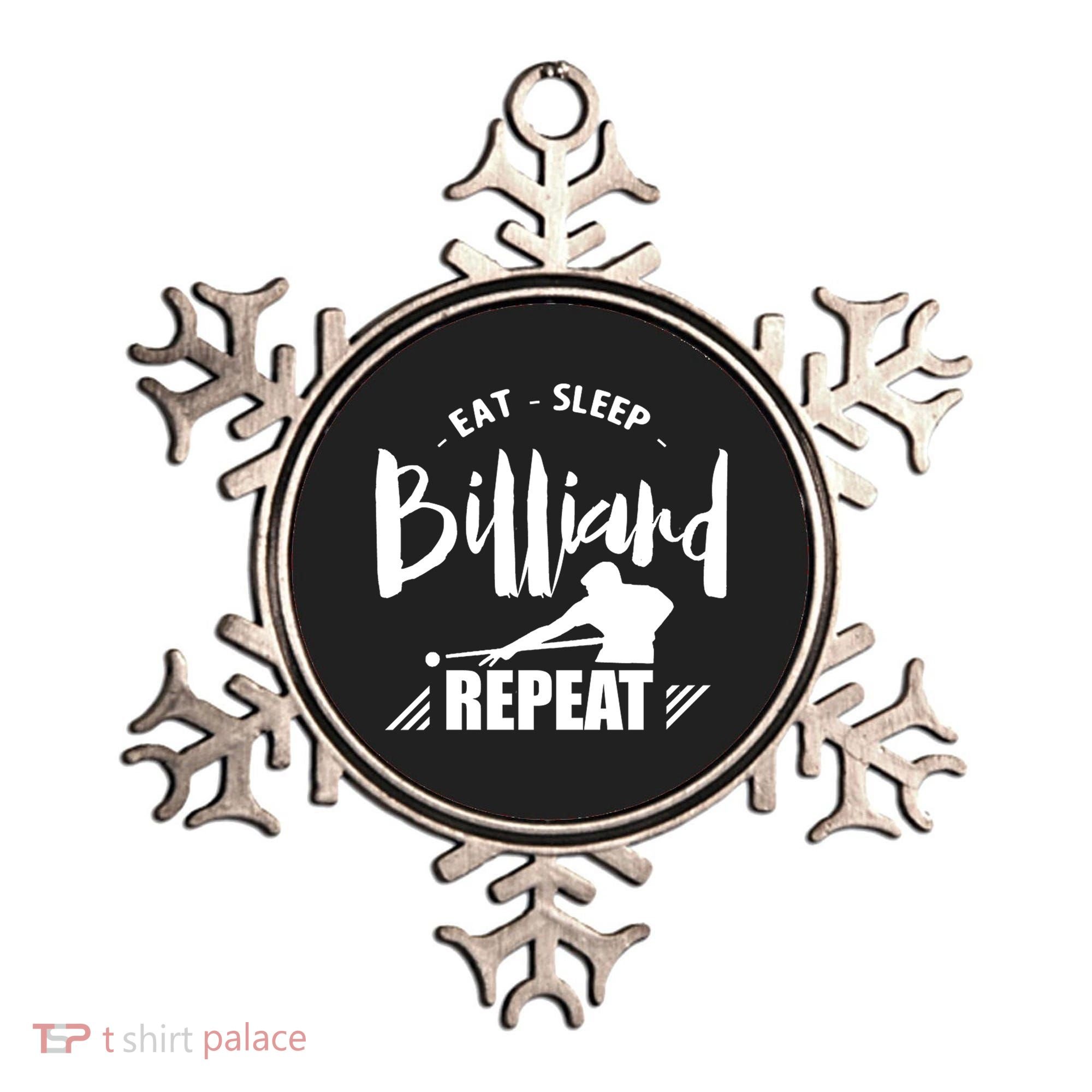 Billiards Dad Funny Eat Sleep Billiards Repeat Gift Father's Day Ornament