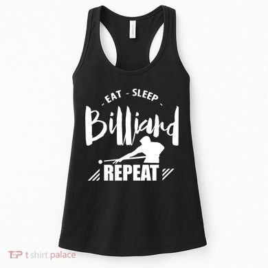 Billiards Dad Funny Eat Sleep Billiards Repeat Gift Father's Day Women's Tank Top
