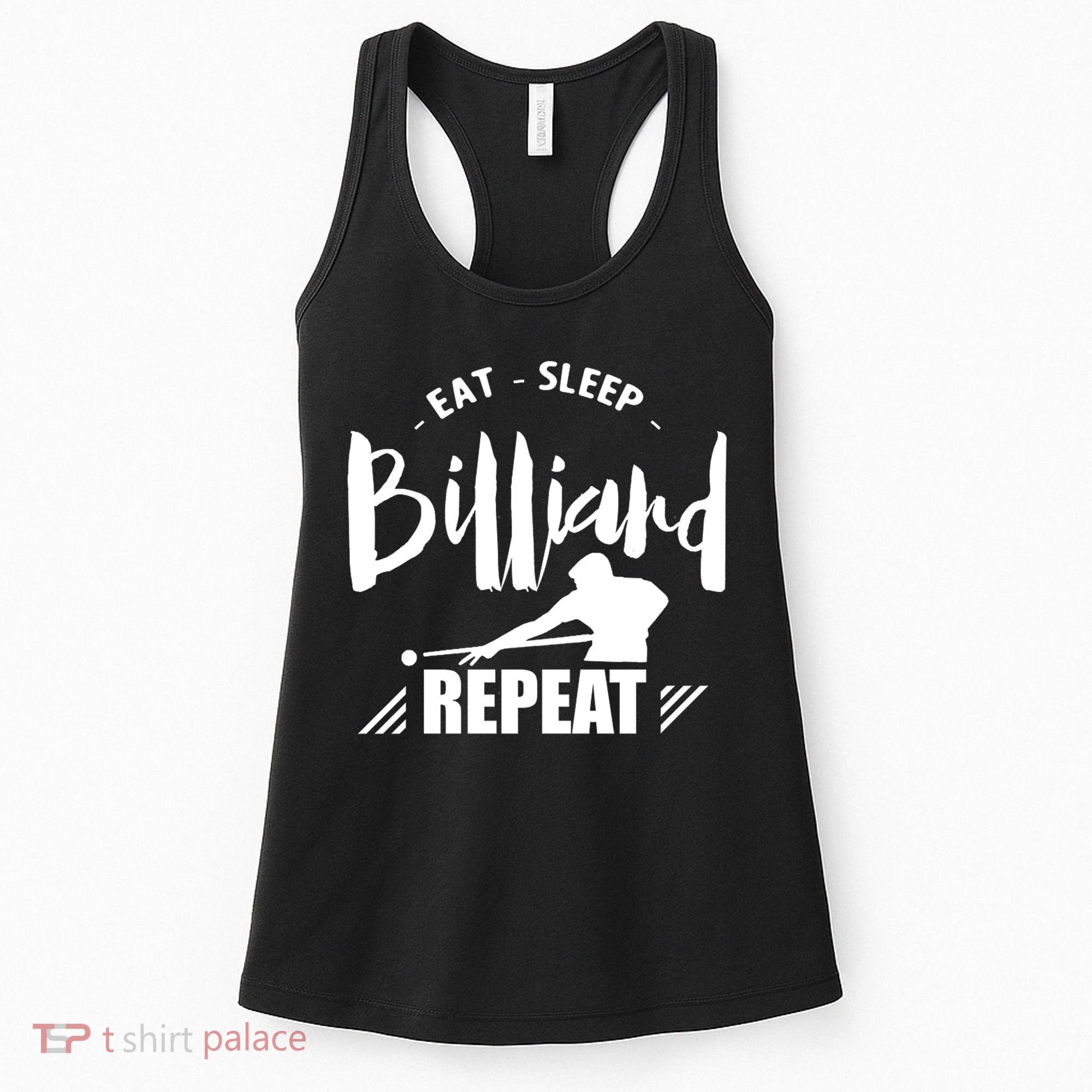 Billiards Dad Funny Eat Sleep Billiards Repeat Gift Father's Day Women's Tank Top