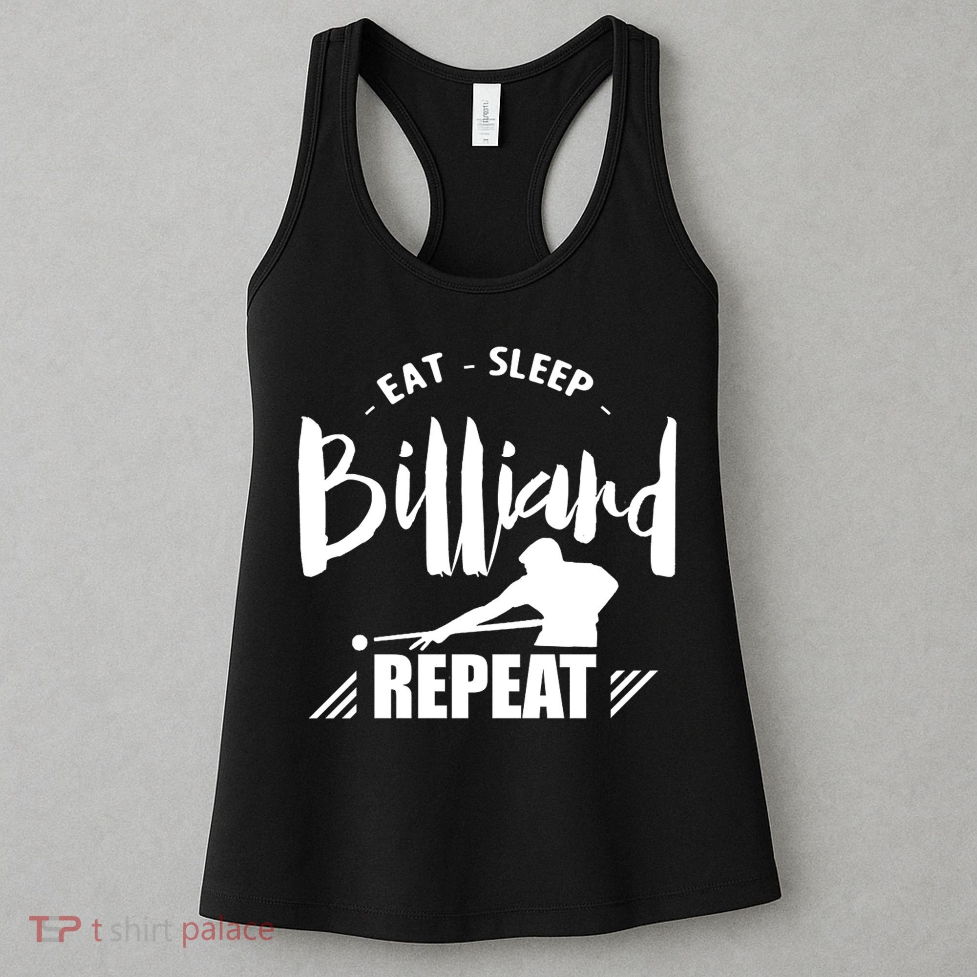 Billiards Dad Funny Eat Sleep Billiards Repeat Gift Father's Day Women's Tank Top