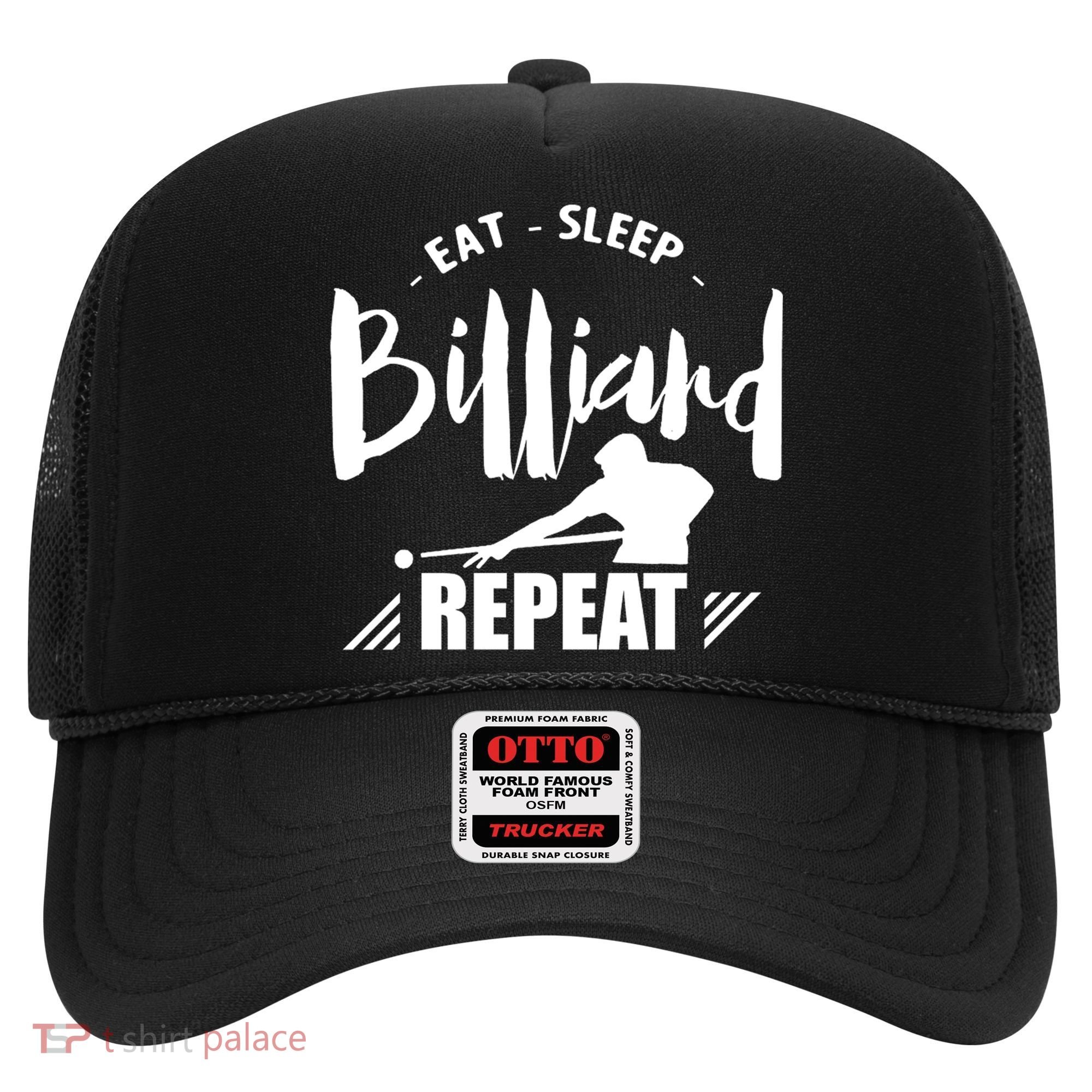 Billiards Dad Funny Eat Sleep Billiards Repeat Gift Father's Day Hat