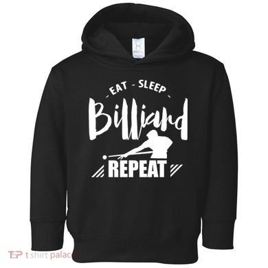 Billiards Dad Funny Eat Sleep Billiards Repeat Gift Father's Day Toddler Hoodie