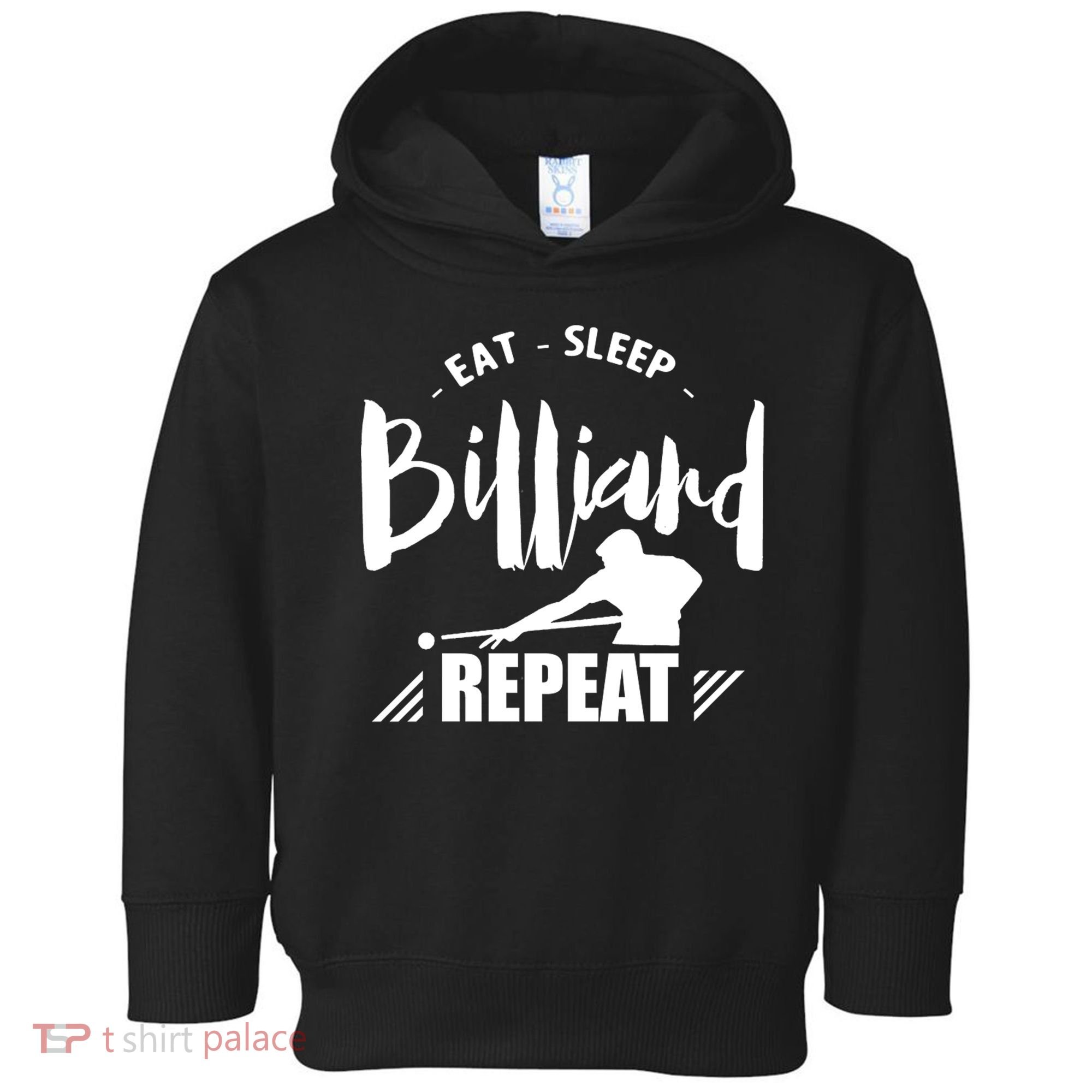 Billiards Dad Funny Eat Sleep Billiards Repeat Gift Father's Day Toddler Hoodie